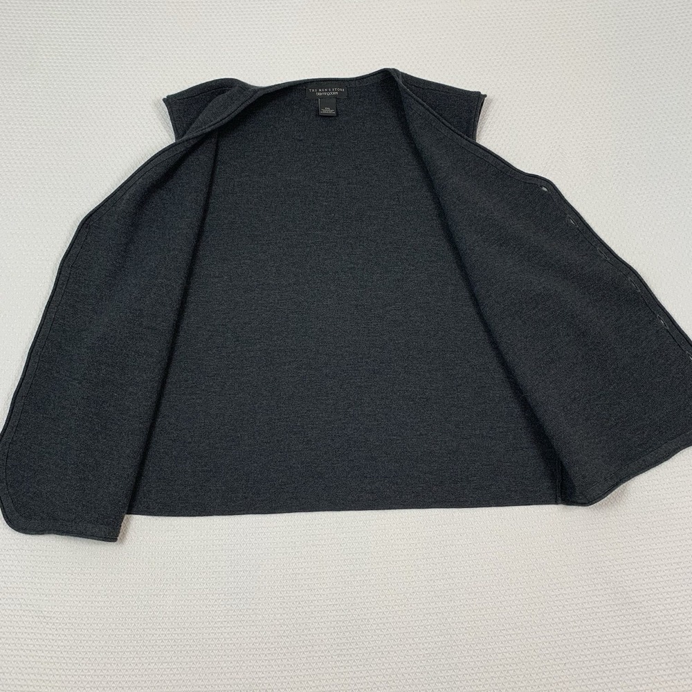 Bloomingdales Mens Merino Wool Sweater Vest XXL Grey Button Front V Neck - Picture 4 of 9